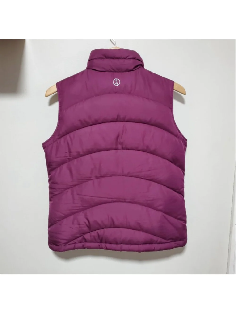 LANDS' END Down Filled Puffer Vest Purple Small Full Zip Winter Insulated Cozy